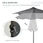 Parasol de Terraza 268x205x248 cm con Techo Inclinable hasta 45° Luces LED Solares e Impermeable Gris Oscuro