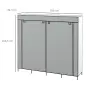 Armario Ropero de Tela Armario Portátil con 10 Compartimentos 2 Rieles Colgantes y 4 Cajones 166x42,5x169,5 cm Gris Armario Ropero de Tela Armario Portátil con 10 Compartimentos 2 Rieles Colgantes y 4 Cajones 166x42,5x169,5 cm Gris