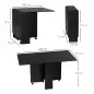 Mesa de Cocina Plegable con 2 Ruedas 2 Estantes de Almacenaje y 2 Alas Abatibles Estilo Moderno 75x140x74 cm Negro