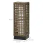 Lámpara Solar de Ratán Sintético con Luces LED Encendido/Apagado Automático para Exterior 15,5x15,5x46 cm Arena