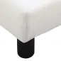 Reposapiés para Sofá Taburete Pequeño Tapizado en Piel Sintética Asiento de Espuma y Patas de Plástico 40x30x24cm Blanco