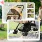 Carrito para Perros con Mango Reversible Cesta de Almacenamiento y Cuerda de Seguridad 76,5x52x95cm Marrón