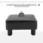 Reposapiés para Sofá Taburete Pequeño Tapizado en Piel Sintética Asiento de Espuma y Patas de Plástico 40x30x24 cm Negro Reposapiés para Sofá Taburete Pequeño Tapizado en Piel Sintética Asiento de Espuma y Patas de Plástico 40x30x24 cm Negro