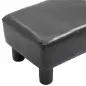 Reposapiés para Sofá Taburete Pequeño Tapizado en Piel Sintética Asiento de Espuma y Patas de Plástico 40x30x24 cm Negro Reposapiés para Sofá Taburete Pequeño Tapizado en Piel Sintética Asiento de Espuma y Patas de Plástico 40x30x24 cm Negro