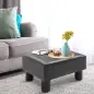 Reposapiés para Sofá Taburete Pequeño Tapizado en Piel Sintética Asiento de Espuma y Patas de Plástico 40x30x24 cm Negro Reposapiés para Sofá Taburete Pequeño Tapizado en Piel Sintética Asiento de Espuma y Patas de Plástico 40x30x24 cm Negro