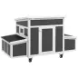 Gallinero para Exterior 147x93,5x89,5cm con Ventana Nido Bandeja Extraíble y Perchas Jaula para 1-6 Gallinas Gris Oscuro