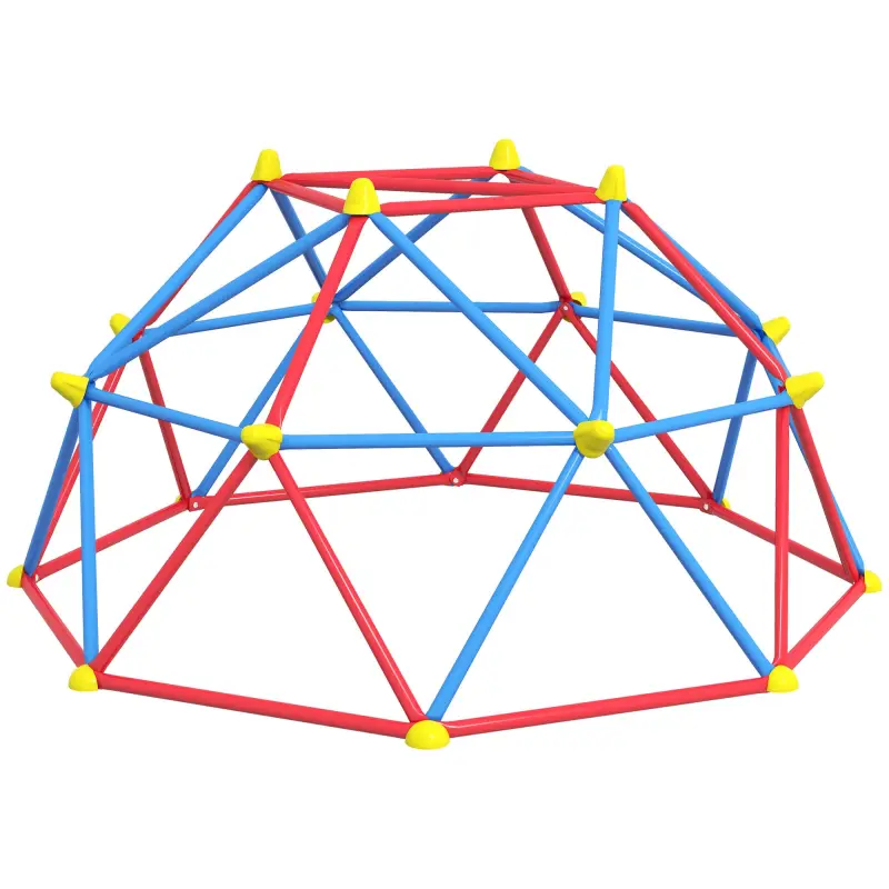 Cúpula de Escalada Juego de Cúpula Geométrica para 3-8 Años con Marco de Metálico Carga 180 kg Ø183x90 cm Rojo y Azul