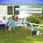 Cúpula de Escalada Juego de Cúpula Geométrica para 3-8 Años con Marco de Metálico Carga 180 kg Ø183x90 cm Rojo y Azul