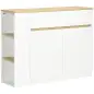 Aparador Armario de Cocina con 2 Puertas Cajón y 3 Estantes Abiertos para Salón Comedor 110x29,5x82 cm Blanco