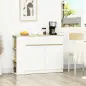 Aparador Armario de Cocina con 2 Puertas Cajón y 3 Estantes Abiertos para Salón Comedor 110x29,5x82 cm Blanco