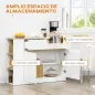 Aparador Armario de Cocina con 2 Puertas Cajón y 3 Estantes Abiertos para Salón Comedor 110x29,5x82 cm Blanco