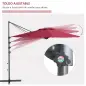 Sombrilla de Jardín Ajustable Ø294x242 cm con Poste Giratorio 360° Ángulo de Techo Ajustable y Ventilación Rojo Vino