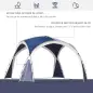 Toldo Camping Plegable 3,5x3,5 m con Gancho Bolsa de Transporte Impermeable y Protección UV para Terraza Playa Azul