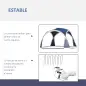 Toldo Camping Plegable 3,5x3,5 m con Gancho Bolsa de Transporte Impermeable y Protección UV para Terraza Playa Azul