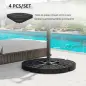 Peso para Base de Sombrilla de 4 Piezas Rellenable de Agua 52 Litro Arena 60 kg o Mixto 70 kg para Base Cruzada Negro