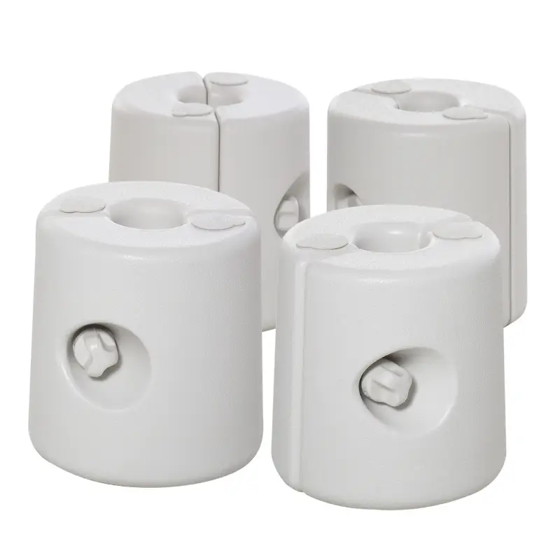 Pack de 4 Pesos para Carpas Plegables Soportes Rellenables con 9 kg de Agua Ø22/24x25 cm Blanco