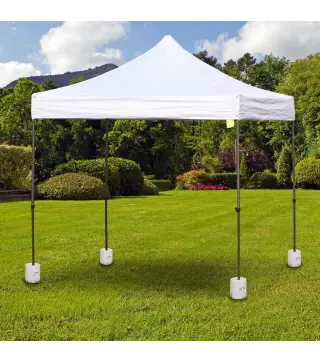 Pack de 4 Pesos para Carpas Plegables Soportes Rellenables con 9 kg de Agua Ø22/24x25 cm Blanco