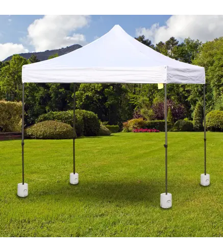 Pack de 4 Pesos para Carpas Plegables Soportes Rellenables con 9 kg de Agua Ø22/24x25 cm Blanco