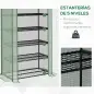 Invernadero Resistente de 5 Niveles con 1 Puerta con Cremallera Anti-UV Diseño Ensanchado y Estantes 90x49x193 cm Verde