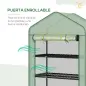 Invernadero Resistente de 5 Niveles con 1 Puerta con Cremallera Anti-UV Diseño Ensanchado y Estantes 90x49x193 cm Verde