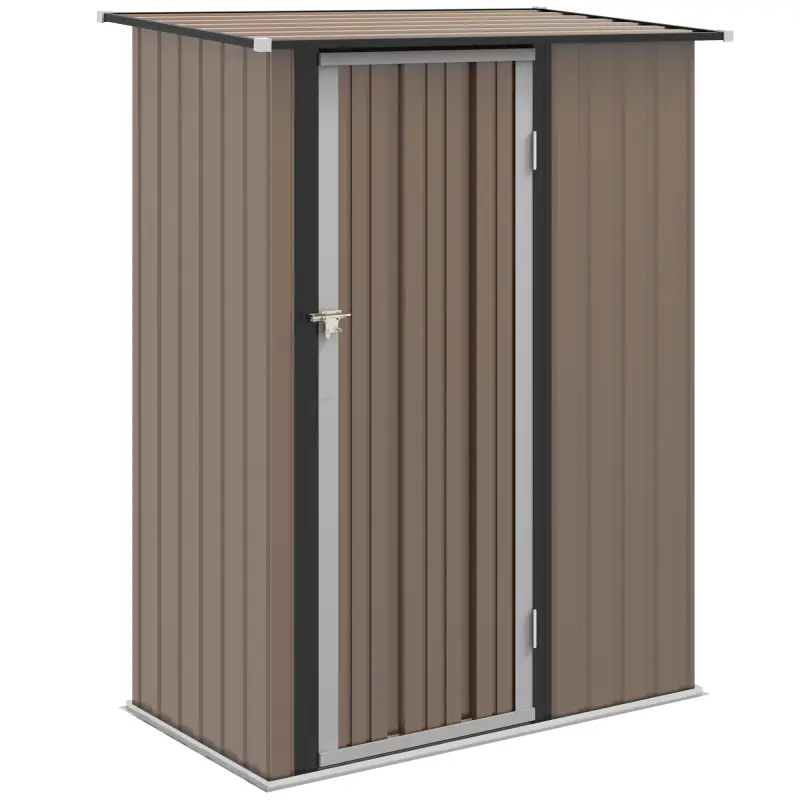 Cobertizo Exterior 1,07m² 142x84x189 cm con Puerta y Orificios de Drenaje para Almacenamiento de Herramientas Marrón Cobertizo Exterior 1,07m² 142x84x189 cm con Puerta y Orificios de Drenaje para Almacenamiento de Herramientas Marrón