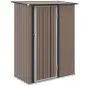 Cobertizo Exterior 1,07m² 142x84x189 cm con Puerta y Orificios de Drenaje para Almacenamiento de Herramientas Marrón Cobertizo Exterior 1,07m² 142x84x189 cm con Puerta y Orificios de Drenaje para Almacenamiento de Herramientas Marrón