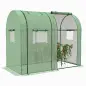 Invernadero Resistente con 4 Ventanas 2 Puertas con Cremallera Anti-UV para Cultivo de Plantas 185x94x150 cm Verde