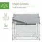 Gallinero 280x190x197 cm con Cubierta de Tela Oxford Impermeable y Resistente a los Rayos UV para Patio Plata