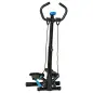 Stepper Fitness con Manillar Altura Ajustable Pantalla LCD Cintas y Pedales Antideslizantes 55x53x118-128 cm Negro
