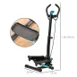 Stepper Fitness con Manillar Altura Ajustable Pantalla LCD Cintas y Pedales Antideslizantes 55x53x118-128 cm Negro