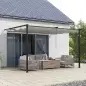Pérgola de Pared para Exterior con Techo Retráctil para Patio Terraza Jardín 390x290x220 cm Crema