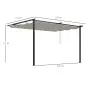 Pérgola de Pared para Exterior con Techo Retráctil para Patio Terraza Jardín 390x290x220 cm Crema