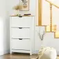 Mueble Zapatero Blanco Armario Zapatero Alto con 3 Cajones Abatibles para 18 Pares de Zapatos 72x26x112 cm Blanco