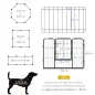 Corralito para Perros de 8 Paneles 80x60 cm con Forma Personalizable Puerta Marco de Acero y 8 Anclajes de Tierra Negro