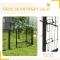 Corralito para Perros de 8 Paneles 80x60 cm con Forma Personalizable Puerta Marco de Acero y 8 Anclajes de Tierra Negro