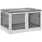 Caja de Almacenamiento Apilable con Tapa 69L de Capacidad Caja Organizadora Plegable con Ruedas 60x42x34 cm Blanco