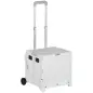Carrito para Supermercado con 2 Ruedas Longitud de Mango Ajustable Capacidad 32 Litros 41,5x32,5x85 cm Blanco