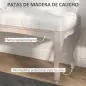 Banco para Pie de Cama con Pies de Madera y Asiento Acolchado Carga 120 kg para Entrada Pasillo 110x37x49 cm Crema