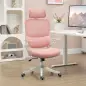 Silla de Malla Giratoria Silla de Escritorio Basculante con Respaldo Alto Reposacabezas Reposabrazos 62x58x133 cm Rosa