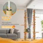 Árbol para Gatos de Suelo a Techo de 202-242 cm con 3 Plataformas Altura Ajustable y Decoración de Hoja de Arce Naranja