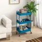 Carrito de Almacenamiento con 3 Cestas y Marco de Acero para Salón Dormitorio Oficina Cocina 45x30,6x79 cm Azul Oscuro Carrito de Almacenamiento con 3 Cestas y Marco de Acero para Salón Dormitorio Oficina Cocina 45x30,6x79 cm Azul Oscuro
