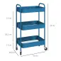 Carrito de Almacenamiento con 3 Cestas y Marco de Acero para Salón Dormitorio Oficina Cocina 45x30,6x79 cm Azul Oscuro Carrito de Almacenamiento con 3 Cestas y Marco de Acero para Salón Dormitorio Oficina Cocina 45x30,6x79 cm Azul Oscuro