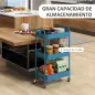 Carrito de Almacenamiento con 3 Cestas y Marco de Acero para Salón Dormitorio Oficina Cocina 45x30,6x79 cm Azul Oscuro