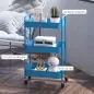 Carrito de Almacenamiento con 3 Cestas y Marco de Acero para Salón Dormitorio Oficina Cocina 45x30,6x79 cm Azul Oscuro Carrito de Almacenamiento con 3 Cestas y Marco de Acero para Salón Dormitorio Oficina Cocina 45x30,6x79 cm Azul Oscuro