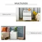 Mesilla de Noche con 2 Cajones Mesita Auxiliar para Salón Dormitorio Carga 30 kg 45x39,5x49 cm Blanco