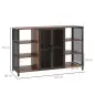 Aparador de Cocina con 6 Estantes Abiertos Porta Copas y Estante Ajustable para Bar Comedor 120x40x76 cm Marrón Rústico Aparador de Cocina con 6 Estantes Abiertos Porta Copas y Estante Ajustable para Bar Comedor 120x40x76 cm Marrón Rústico