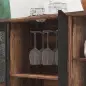 Aparador de Cocina con 6 Estantes Abiertos Porta Copas y Estante Ajustable para Bar Comedor 120x40x76 cm Marrón Rústico Aparador de Cocina con 6 Estantes Abiertos Porta Copas y Estante Ajustable para Bar Comedor 120x40x76 cm Marrón Rústico