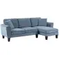 Sofá Rinconera Chaise Lounge Reversible en Forma de L con 2 Cojines Carga 200 kg 230x138x87 cm Azul Oscuro
