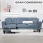 Sofá Rinconera Chaise Lounge Reversible en Forma de L con 2 Cojines Carga 200 kg 230x138x87 cm Azul Oscuro