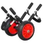 Carrito para Tablas de Surf Plegable con 2 Ruedas Carga 45 kg y Marco de Aluminio 64x55x38,5 cm Negro y Rojo